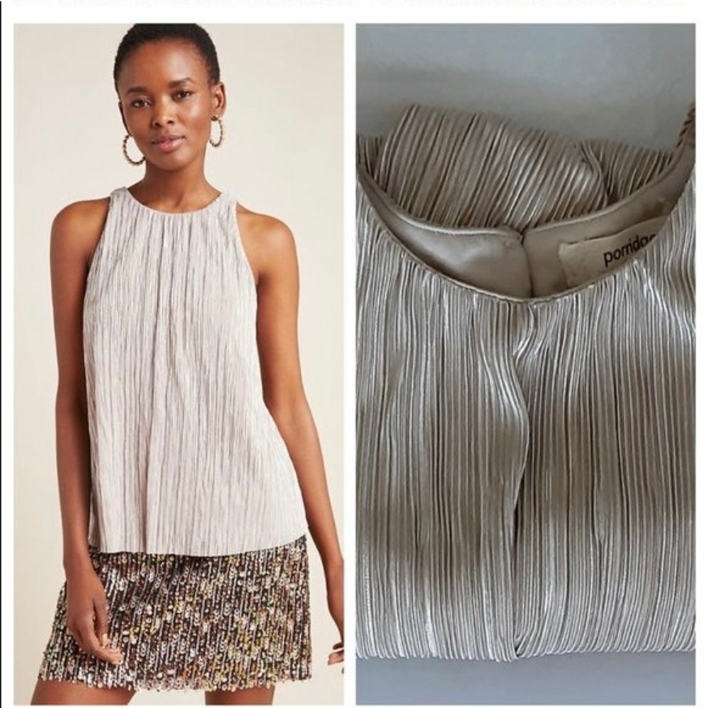 Porridge by Anthropologie Gold Shimmer Tank